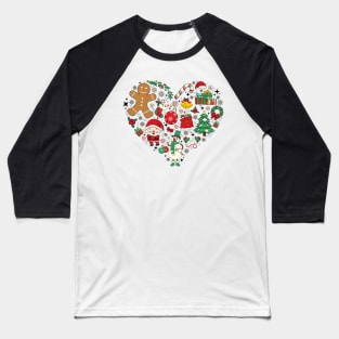 Christmas Ornaments Heart Love Gingerbread Baseball T-Shirt